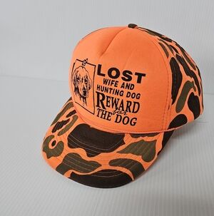 Orange Camouflage Vintage Cap Hat Dogs Humor Cap0008